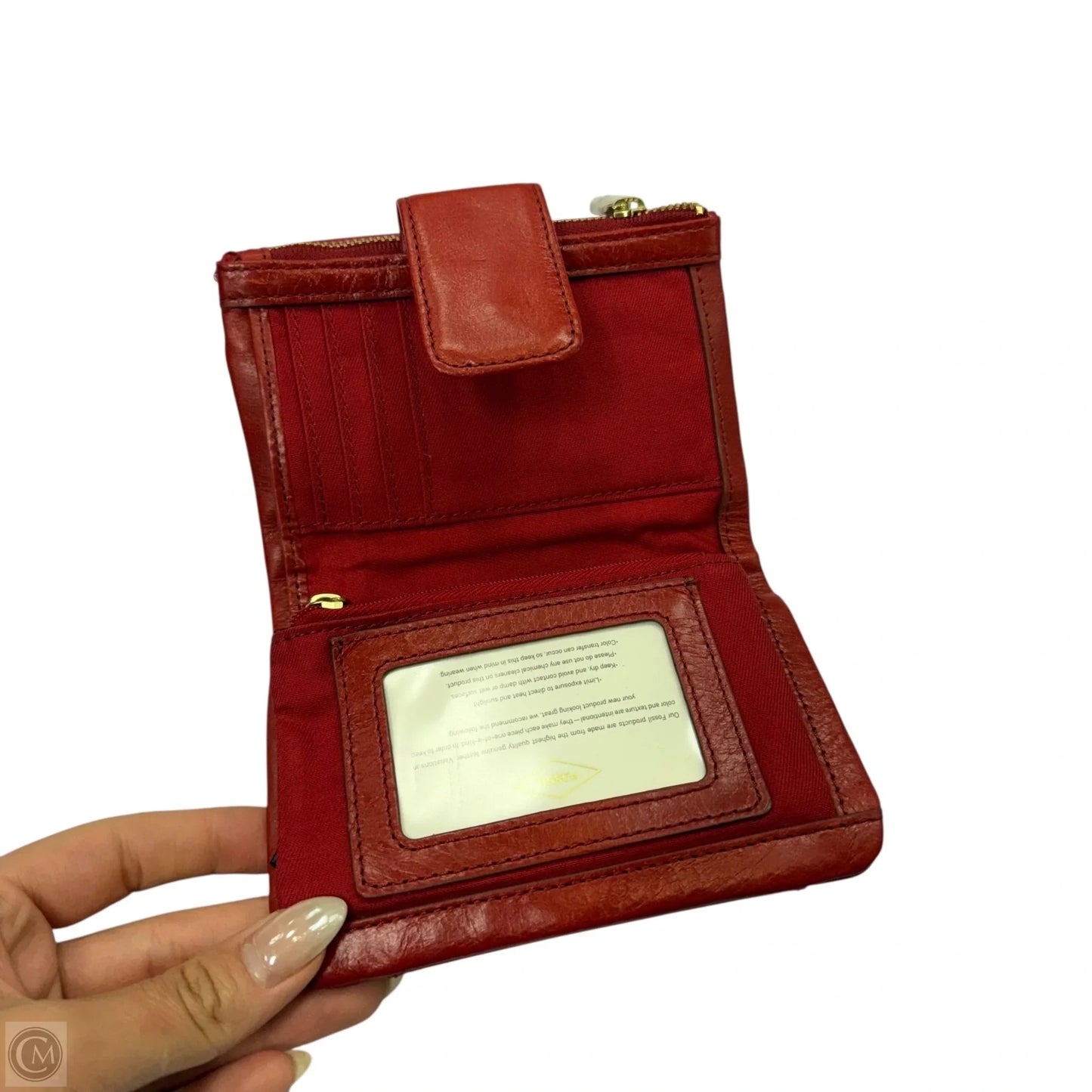 Wallet Leather By Fossil, Size: Small