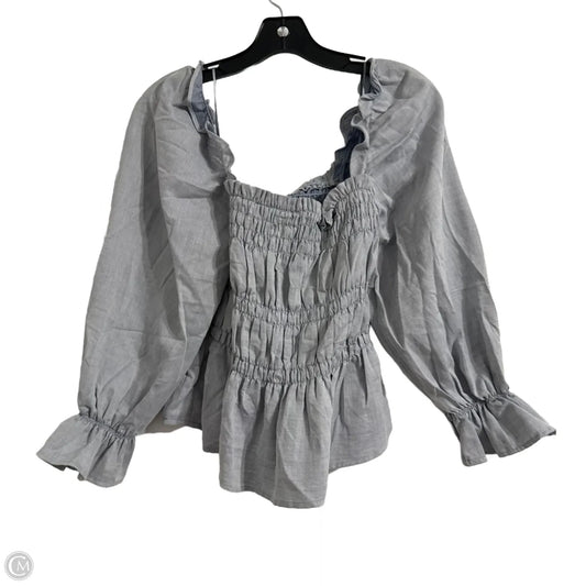 Top Long Sleeve By Who What Wear In Blue, Size: Xs