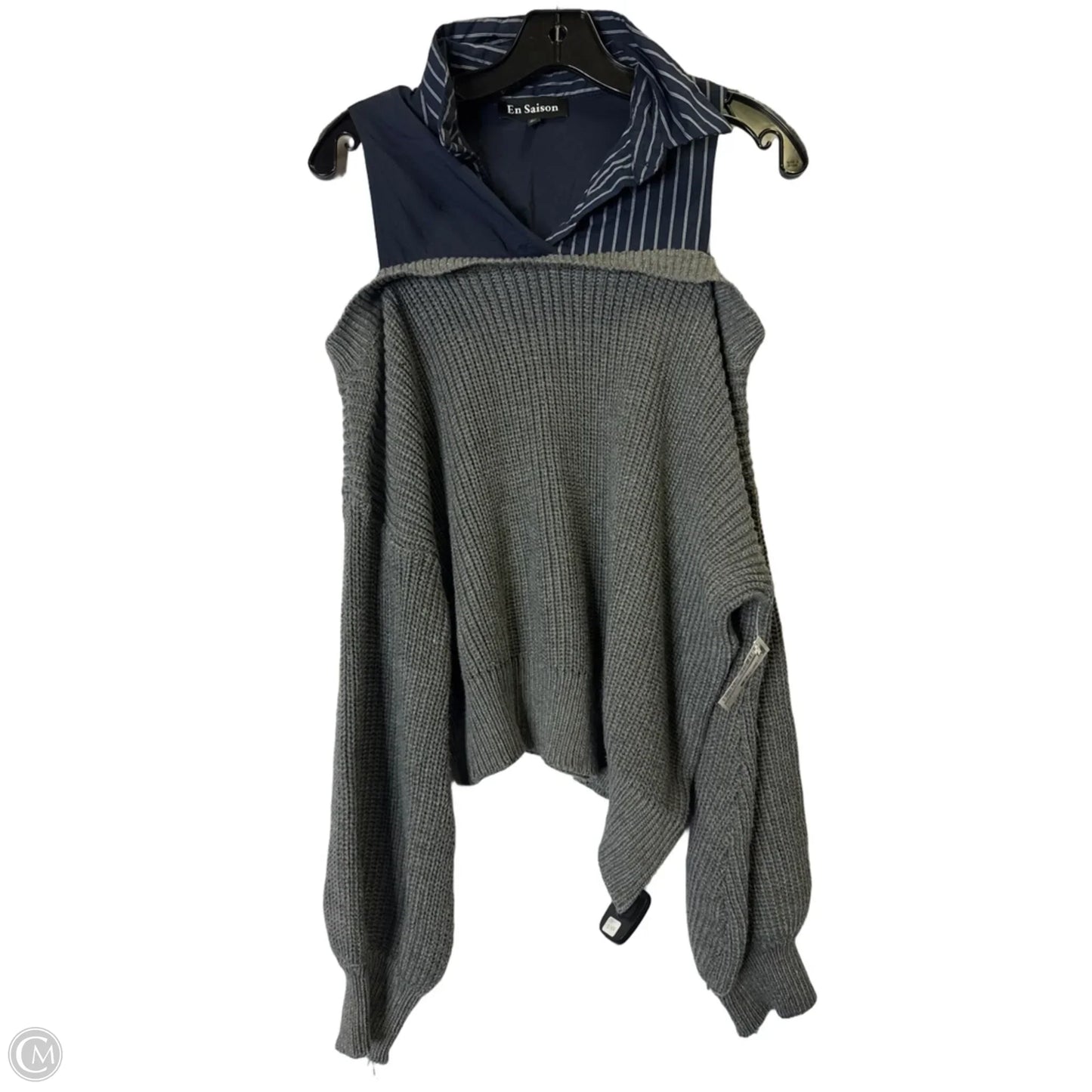 Sweater By En Saison In Blue & Grey, Size: Xs