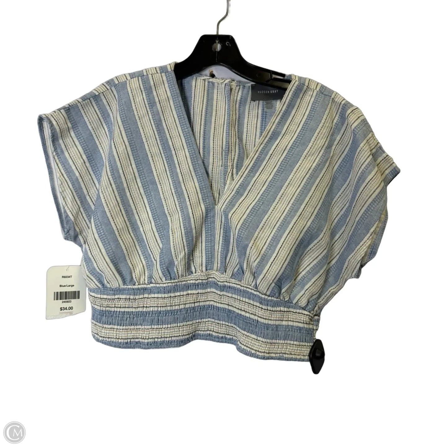 Top Short Sleeve By Cmc In Blue, Size: L