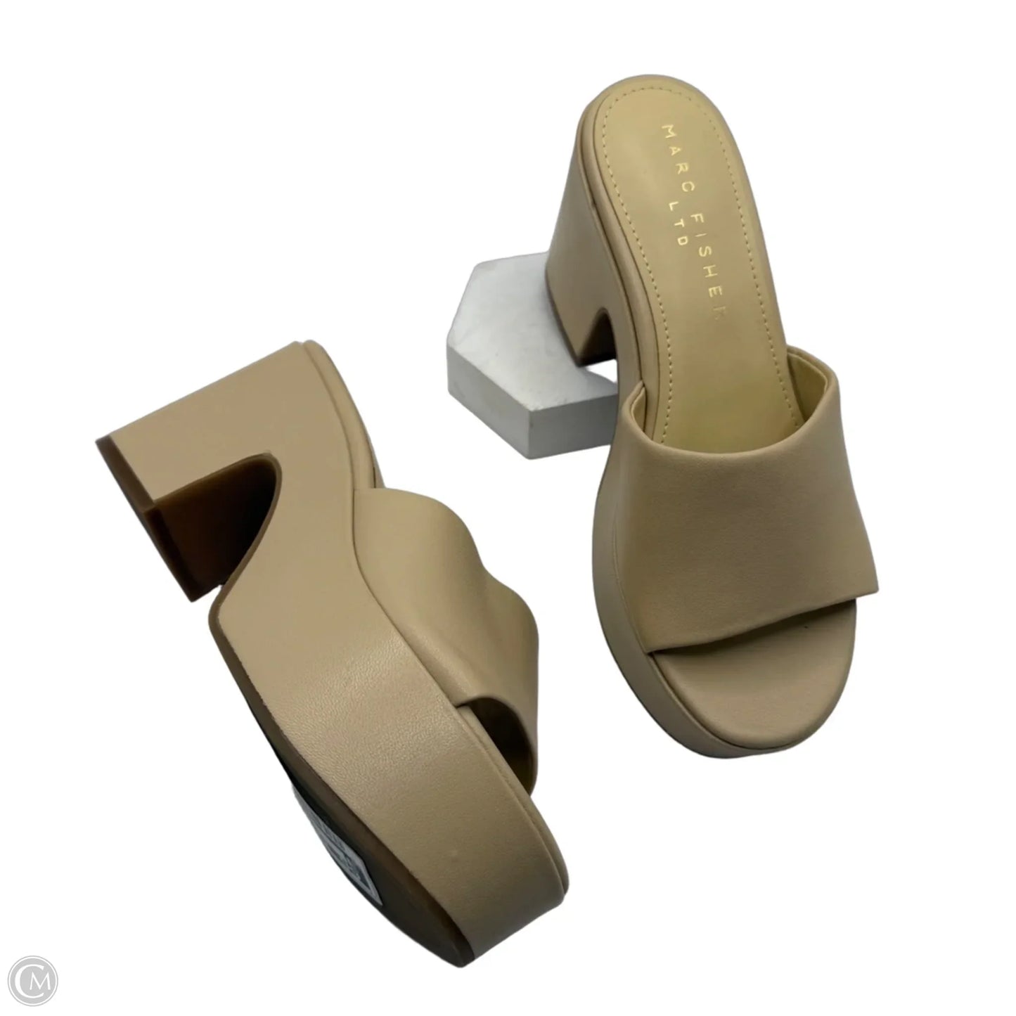 Shoes Heels Block By Marc Fisher In Tan, Size: 5.5