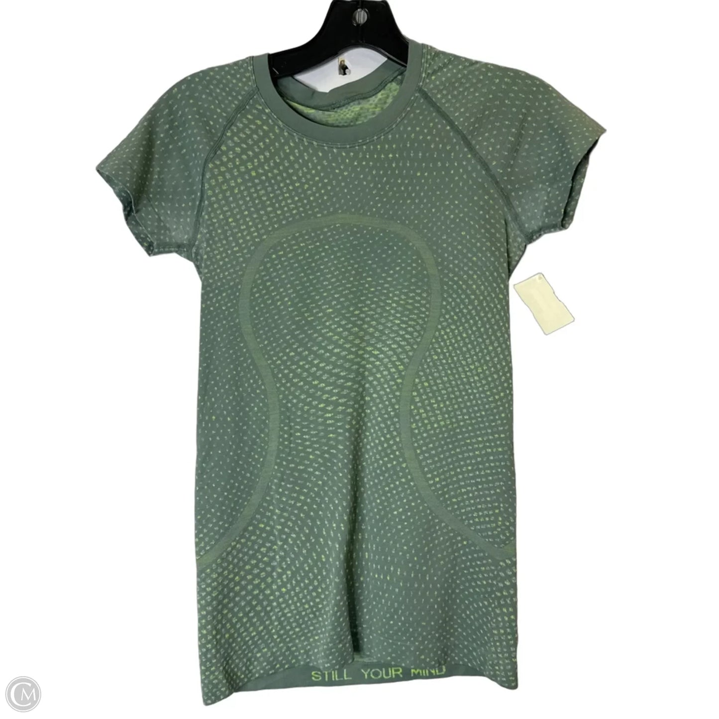 Athletic Top Short Sleeve By Lululemon In Green, Size: 4