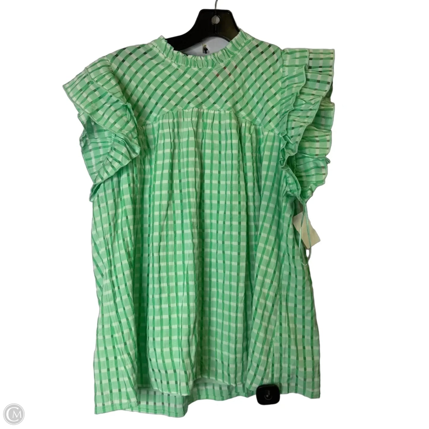 Blouse Short Sleeve By Clothes Mentor In Green, Size: S