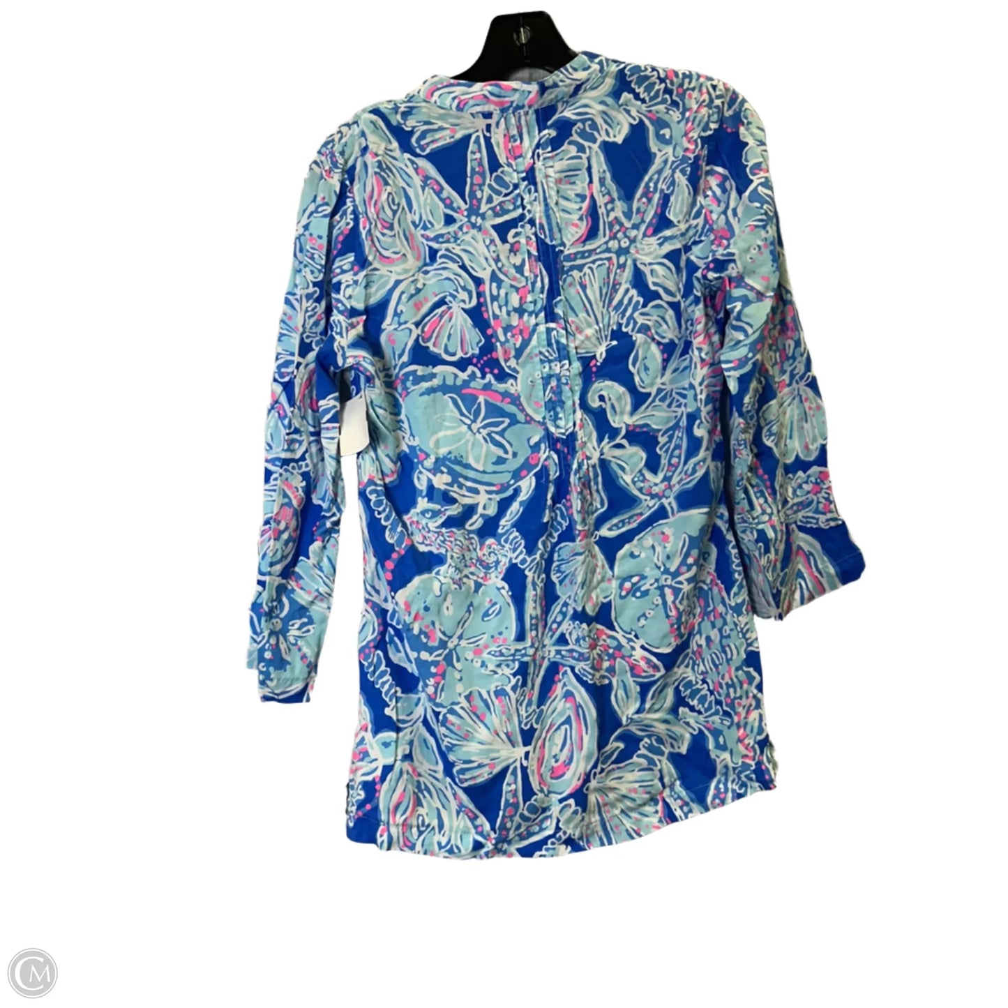 Top Long Sleeve By Lilly Pulitzer In Blue & Pink, Size: S