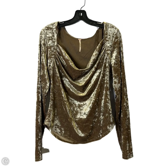 Top Long Sleeve By Free People In Gold, Size: Xl
