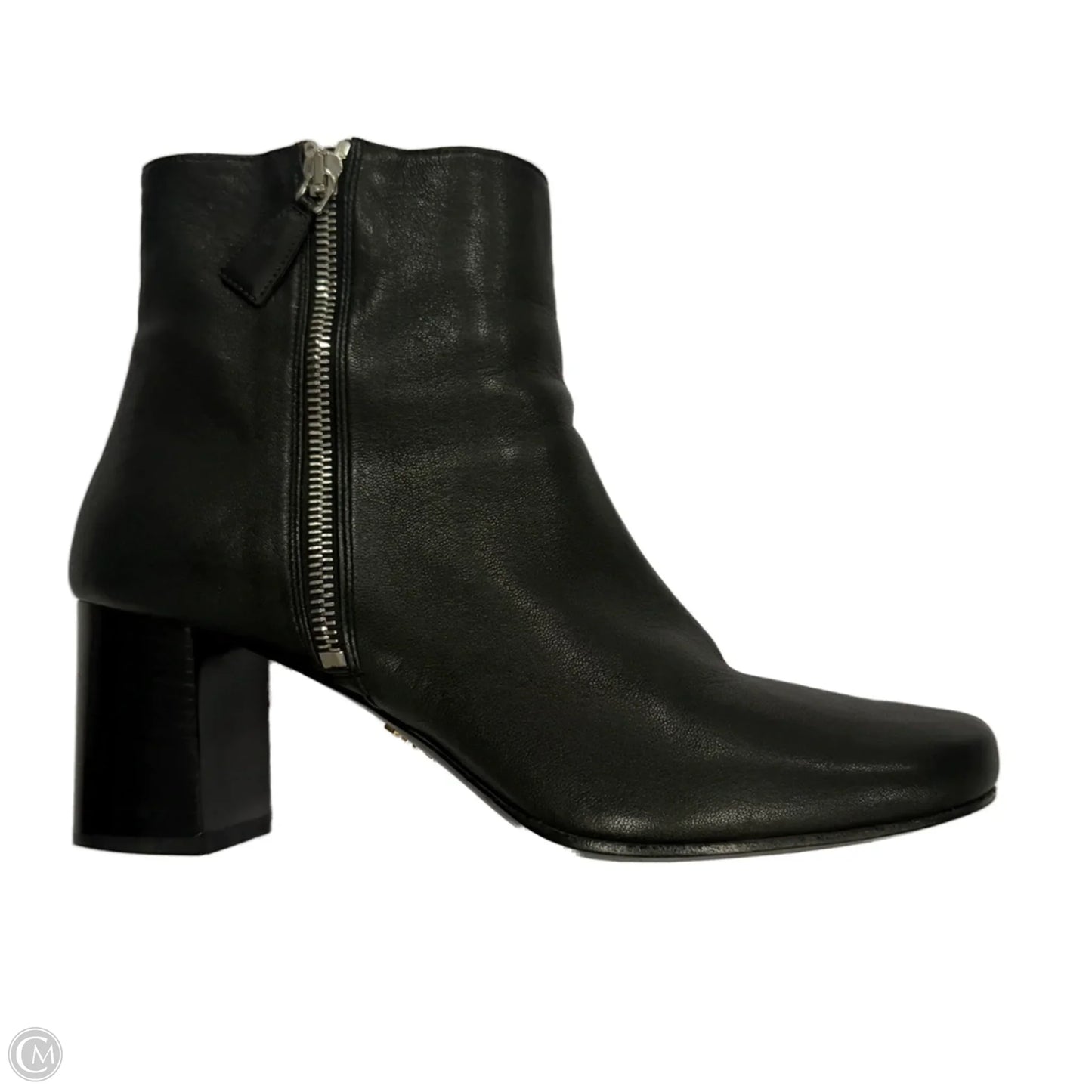 Boots Luxury Designer By Prada In Black, Size: 9.5
