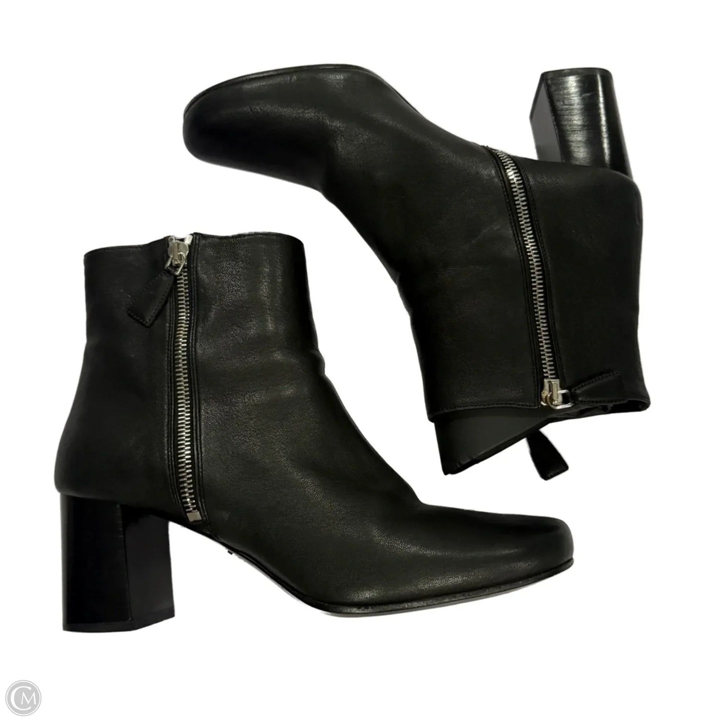 Boots Luxury Designer By Prada In Black, Size: 9.5