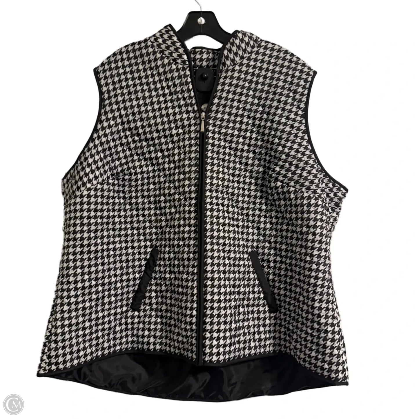 Vest Puffer & Quilted By Karen Scott In Black, Size: 3x