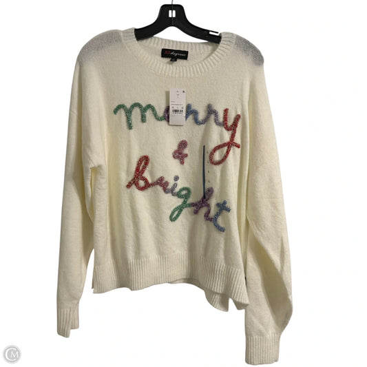 Sweater By Clothes Mentor In Cream, Size: L