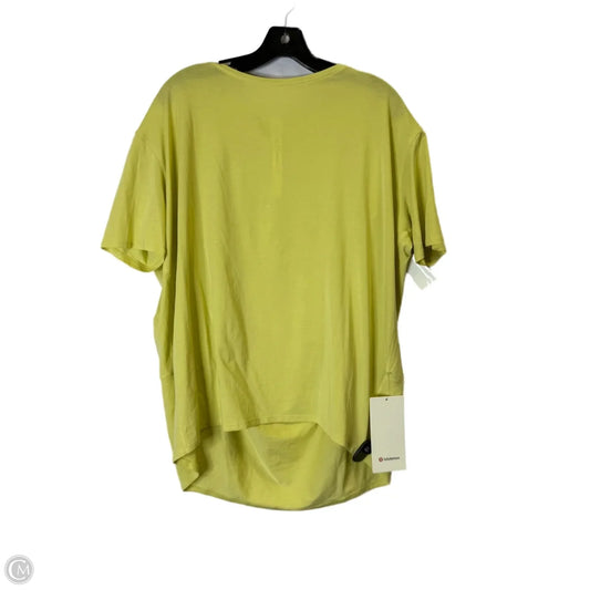 Athletic Top Short Sleeve By Lululemon In Yellow, Size: 10