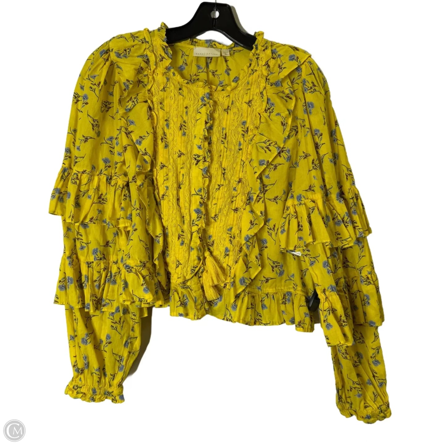 Top Long Sleeve By Clothes Mentor In Yellow, Size: L