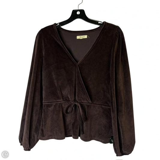 Top Long Sleeve By Madewell In Brown, Size: S
