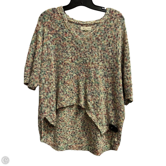 Sweater Short Sleeve By Loft In Cream, Size: L