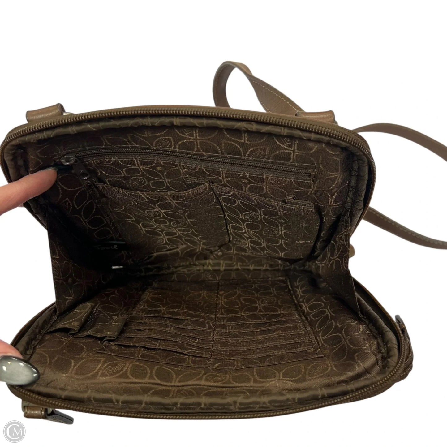 Crossbody Leather By Fossil, Size: Small