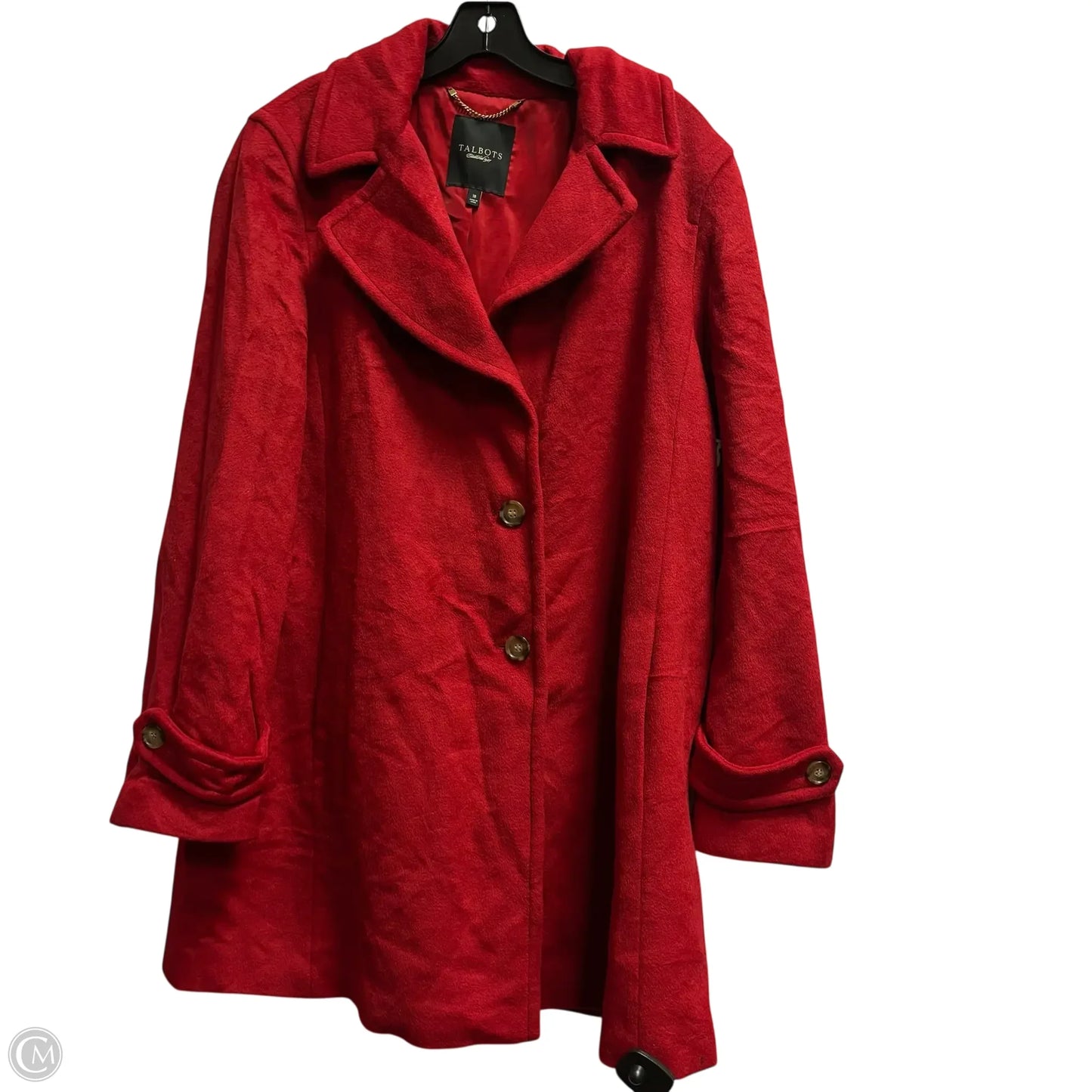 Coat Wool By Talbots In Red, Size: 18