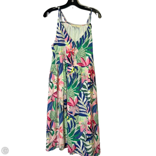 Dress Casual Midi By Loft In Tropical Print, Size: 10