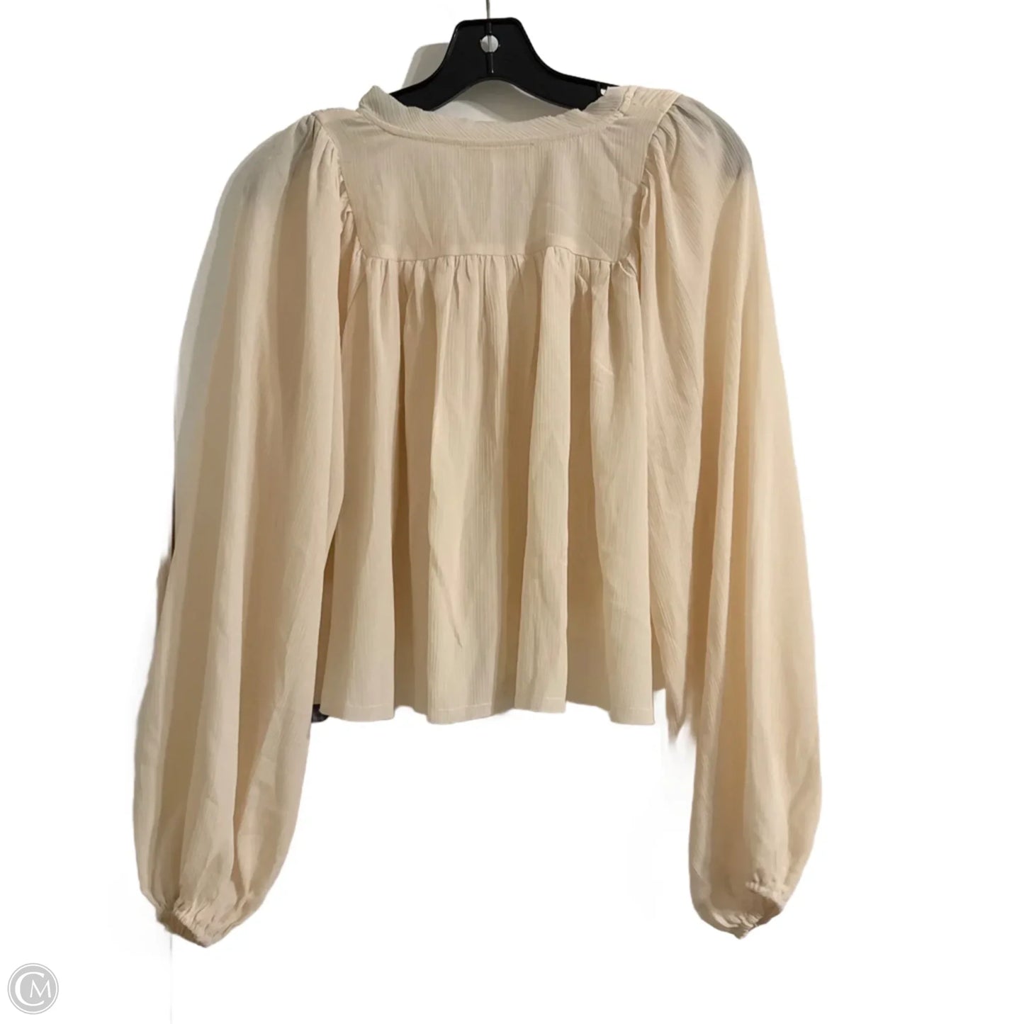 Top Long Sleeve By Clothes Mentor In Cream, Size: S