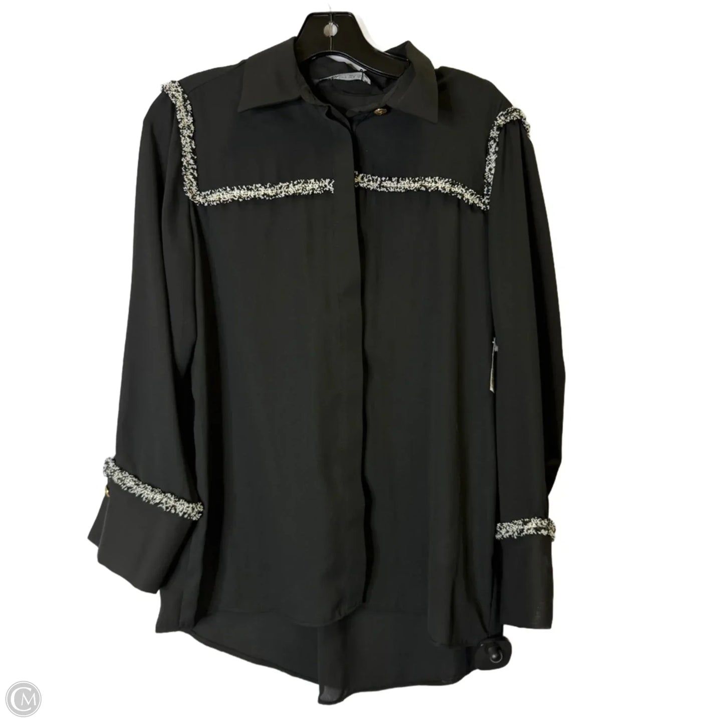 Blouse Long Sleeve By Zara In Black, Size: S
