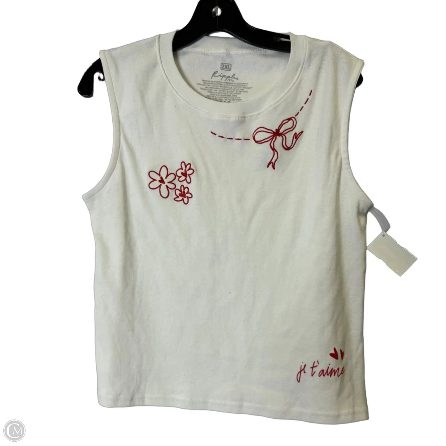 Top Sleeveless Basic By Clothes Mentor In White, Size: 2x