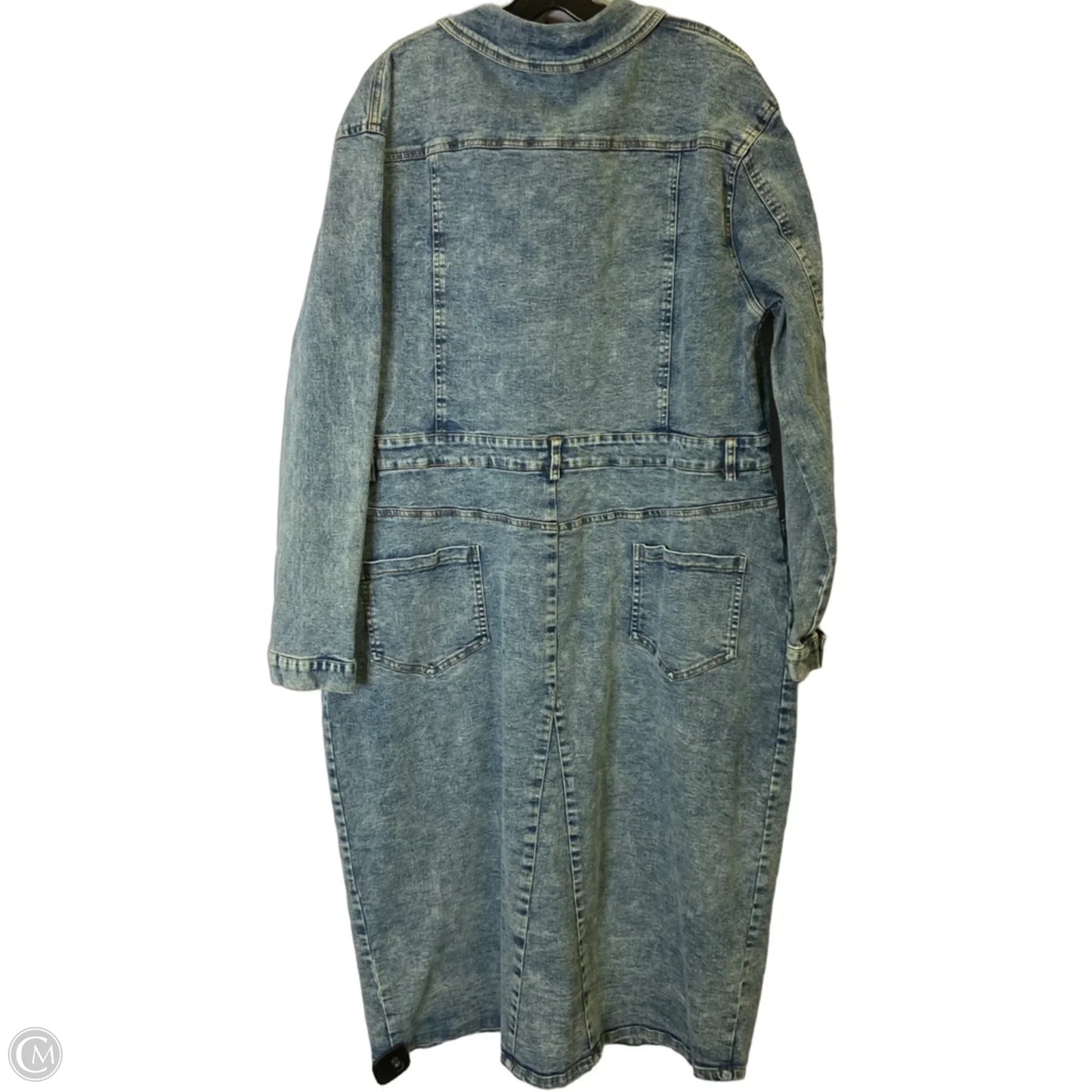 Dress Casual Midi By Andthewhy In Blue Denim, Size: 1x