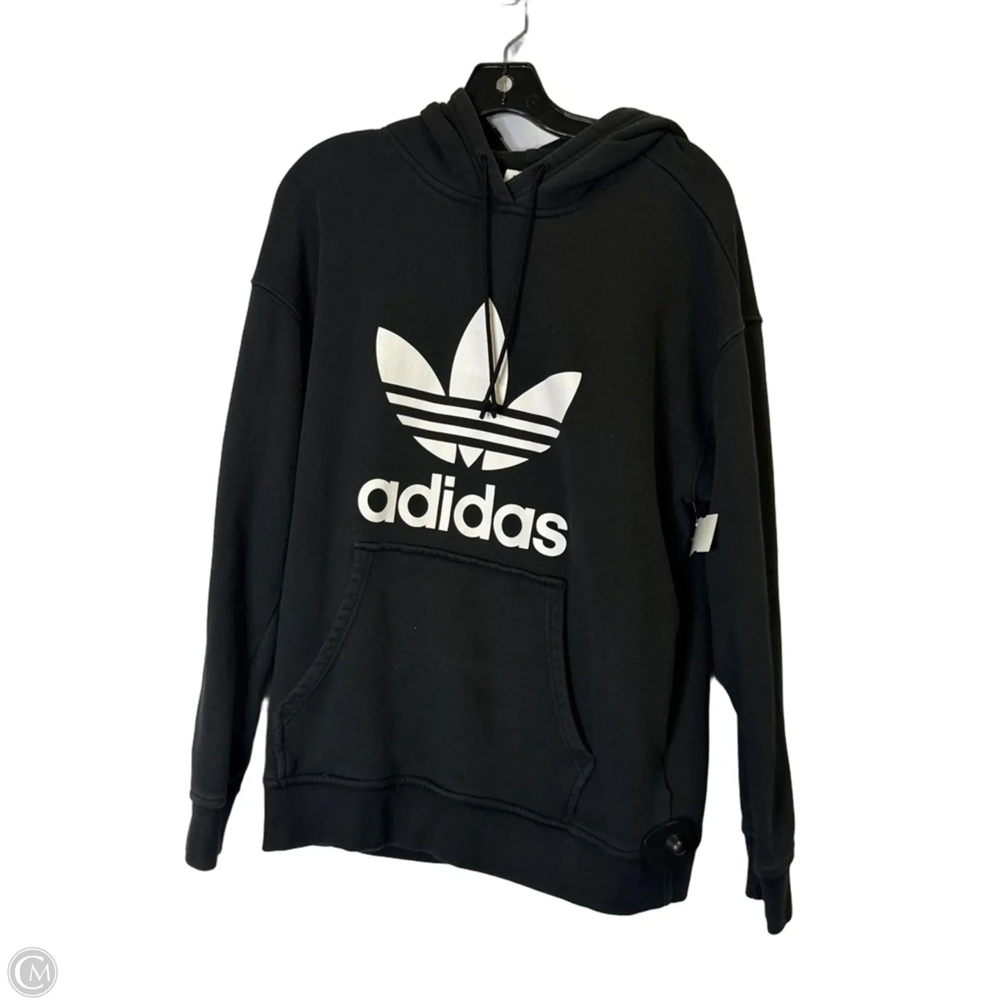 Athletic Sweatshirt Hoodie By Adidas In Black, Size: L