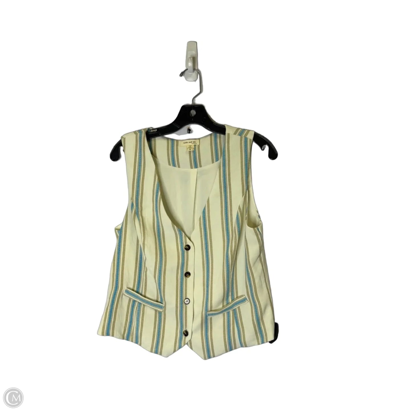 Blouse Sleeveless By Faith And Joy In Striped Pattern, Size: M