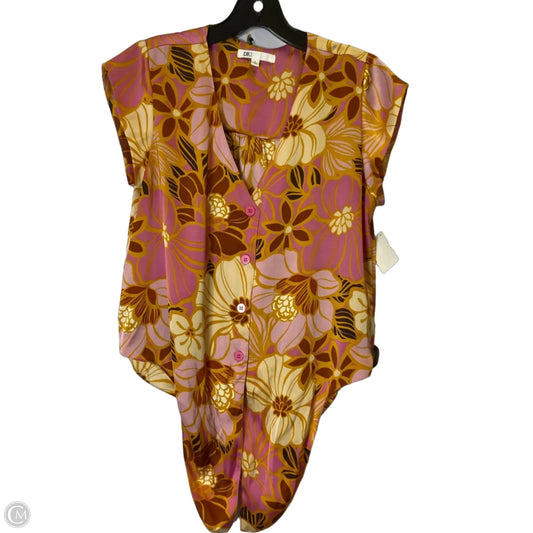 Blouse Sleeveless By Dr2 In Orange & Pink, Size: S