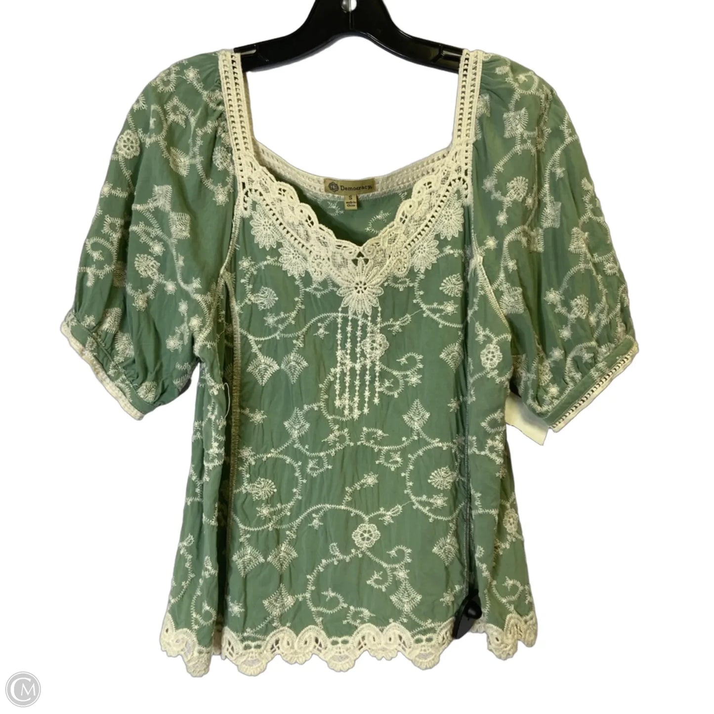 Blouse Short Sleeve By Democracy In Green, Size: S