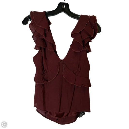 Top Sleeveless By Mi Ami In Maroon, Size: L