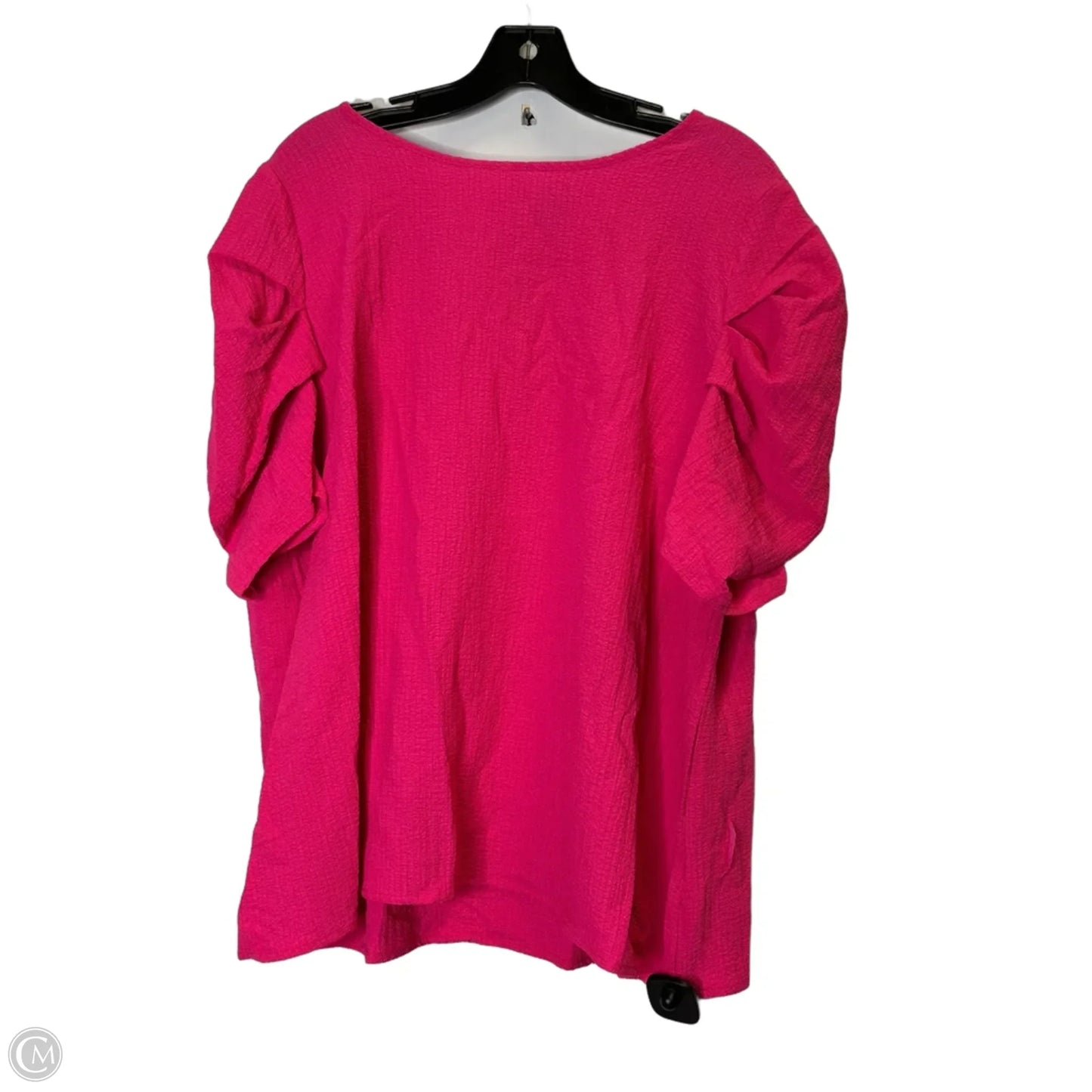 Blouse Short Sleeve By Shein In Pink, Size: 2x