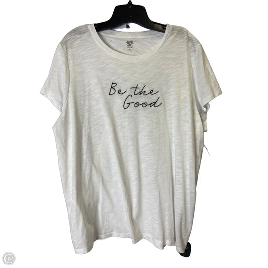 Top Short Sleeve Basic By Good Hart In White, Size: Xxl
