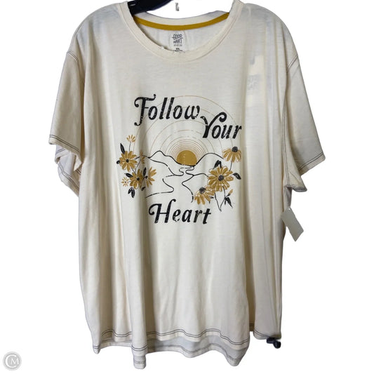 Top Short Sleeve Basic By Good Hart In Cream, Size: Xxl
