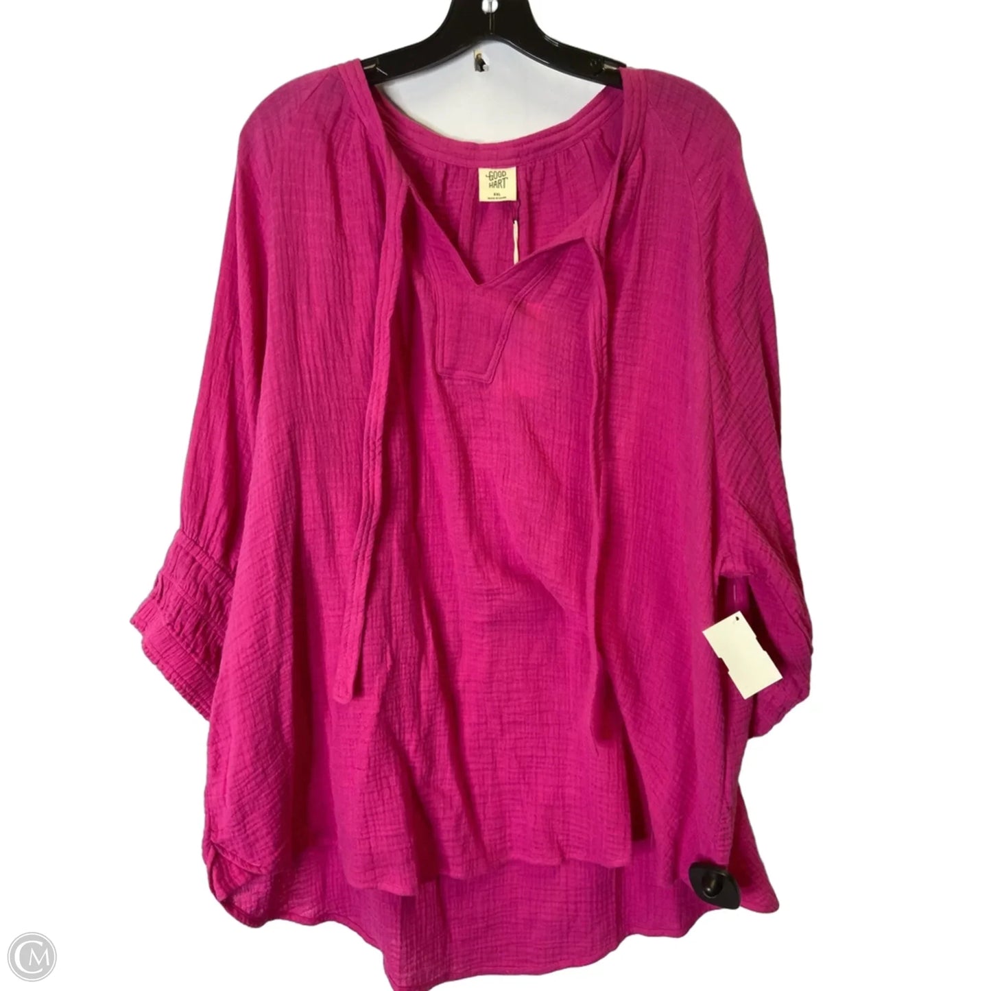 Top Short Sleeve By Good Hart In Purple, Size: Xxl