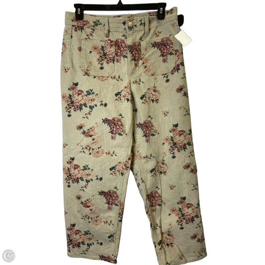 Jeans Straight By Universal Thread In Floral Print, Size: 12