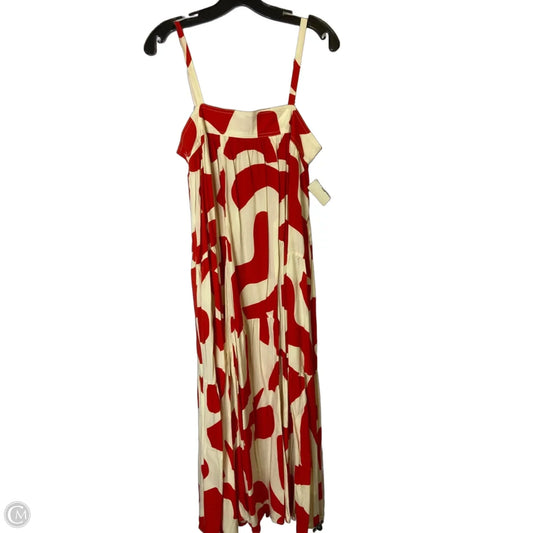 Dress Casual Midi By Abel The Label In Cream & Red, Size: M