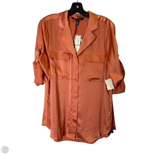 Blouse Short Sleeve By White House Black Market In Coral, Size: M