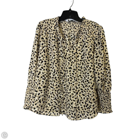 Blouse Long Sleeve By Ann Taylor In Animal Print, Size: Lp