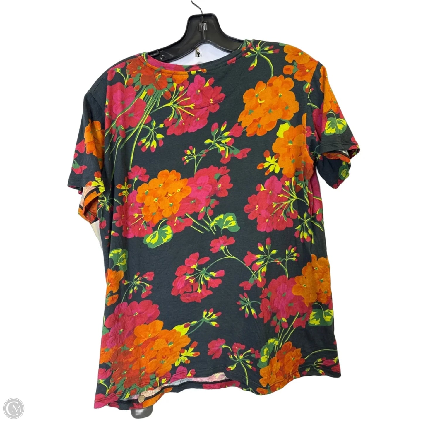 Top Short Sleeve Luxury Designer By Gucci In Floral Print, Size: Xl