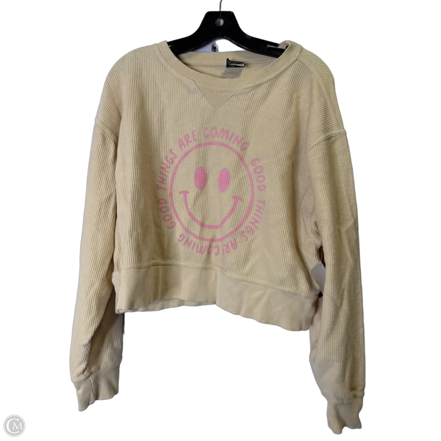 Sweatshirt Crewneck By Chicka-d In Cream, Size: S