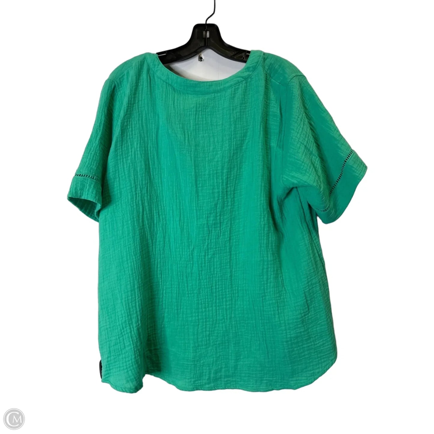 Top Short Sleeve By Kim Rogers In Green, Size: L
