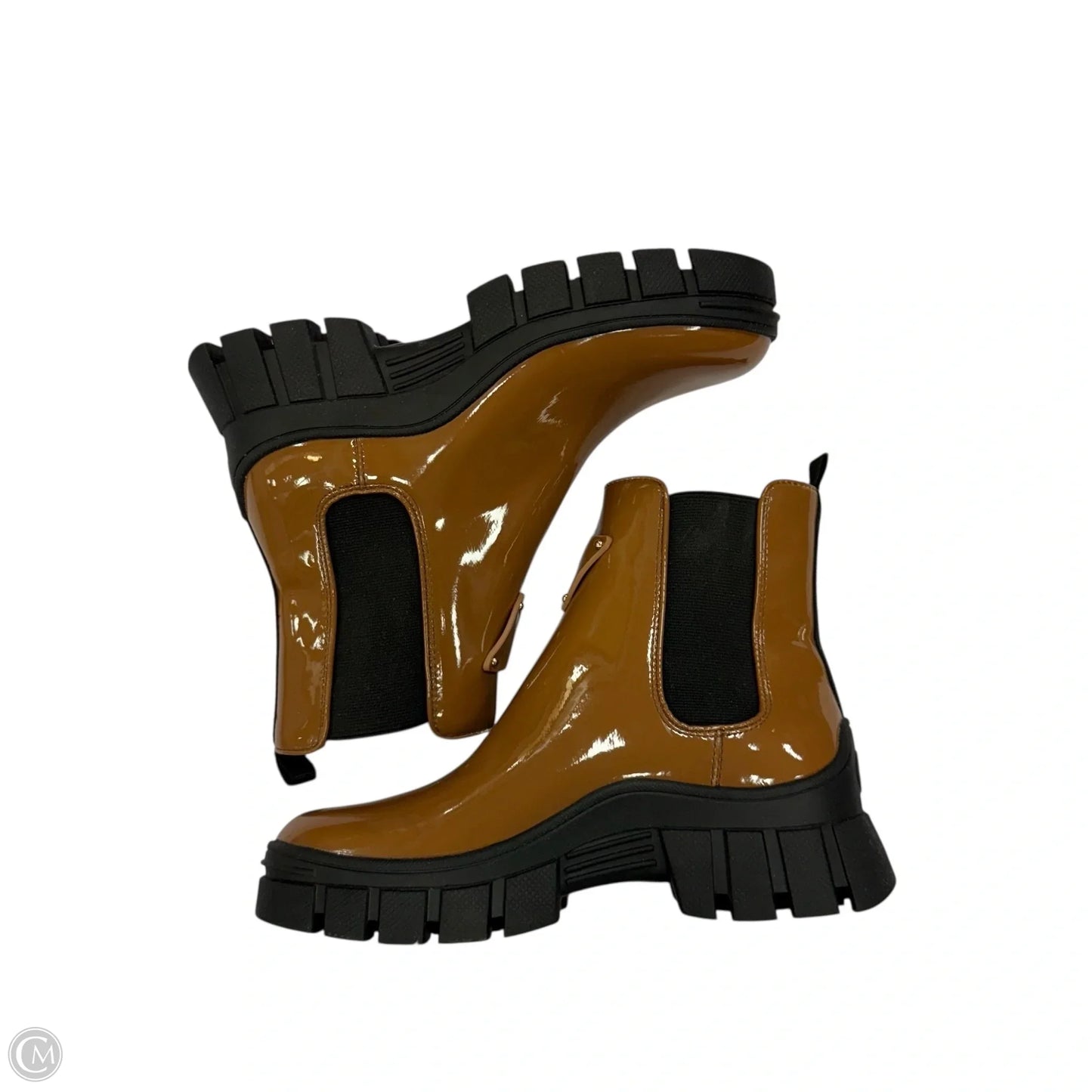 Boots Ankle Heels By Guess In Brown, Size: 7