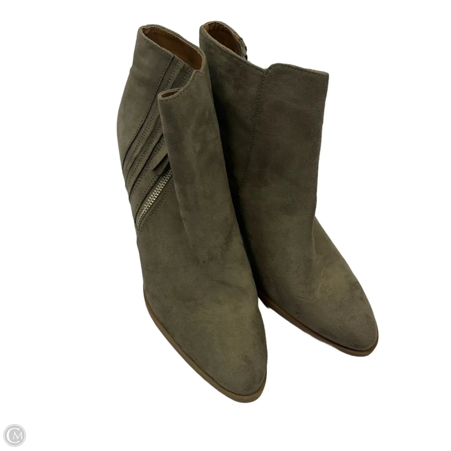 Boots Ankle Heels By Qupid In Grey, Size: 10