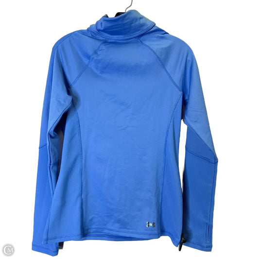 Athletic Top Long Sleeve Collar By Under Armour In Blue, Size: S