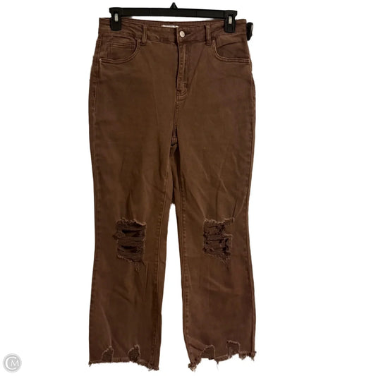Jeans Straight By Zenana Outfitters In Brown, Size: L