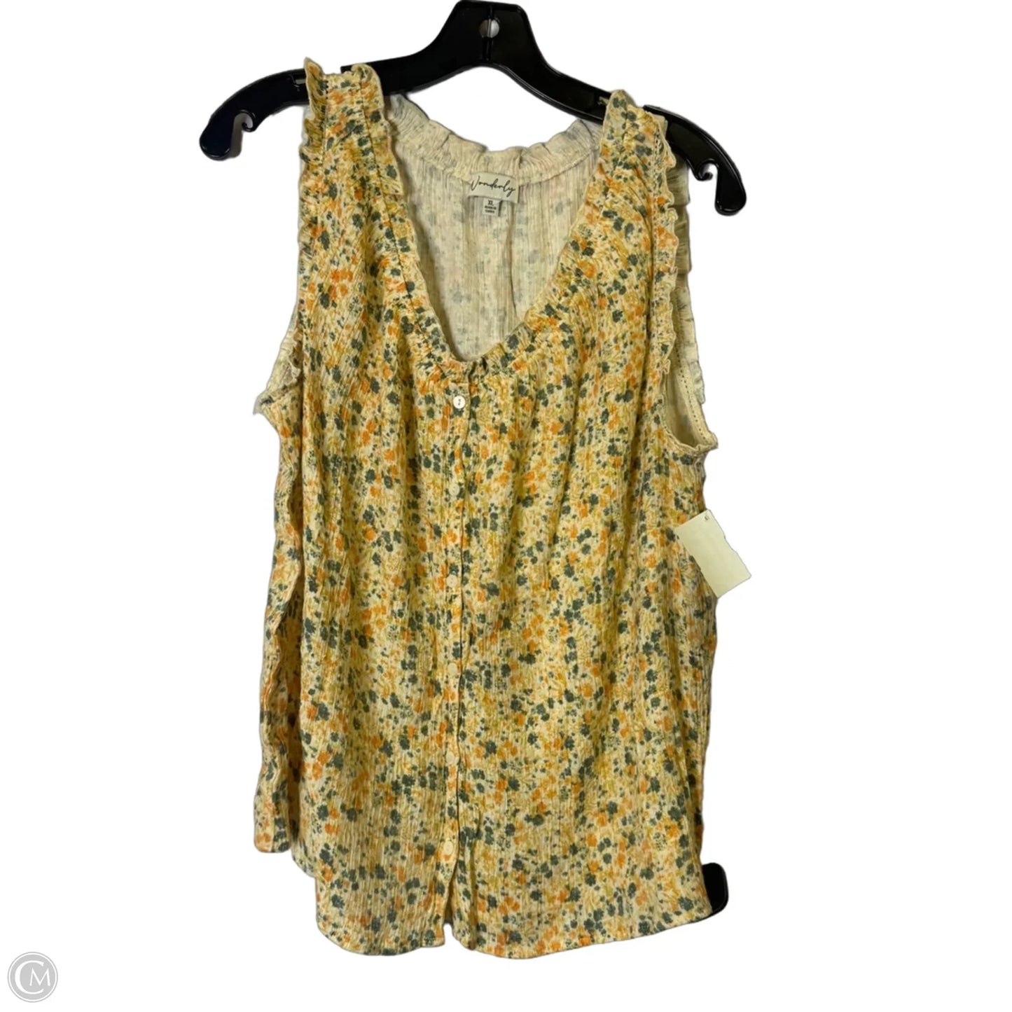 Top Sleeveless By Wonderly In Orange, Size: Xl