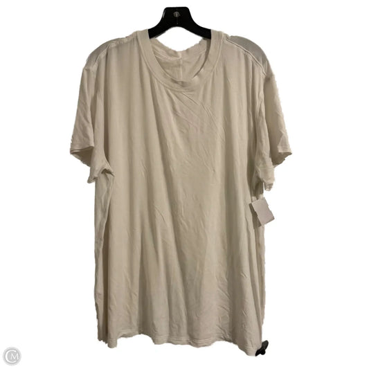 Athletic Top Short Sleeve By Lululemon In White, Size: L