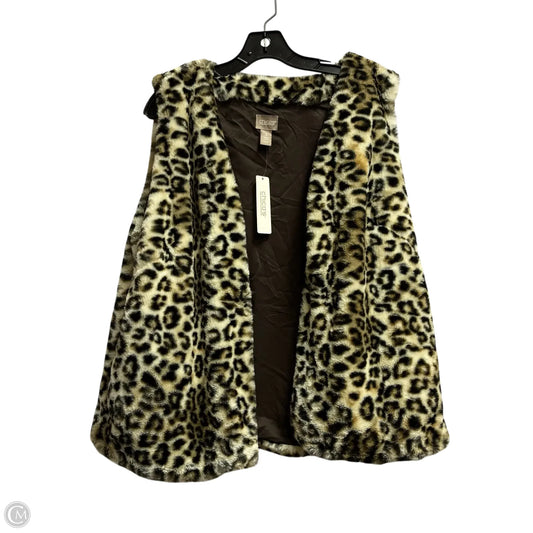Vest Faux Fur & Sherpa By Chicos In Animal Print, Size: Xl