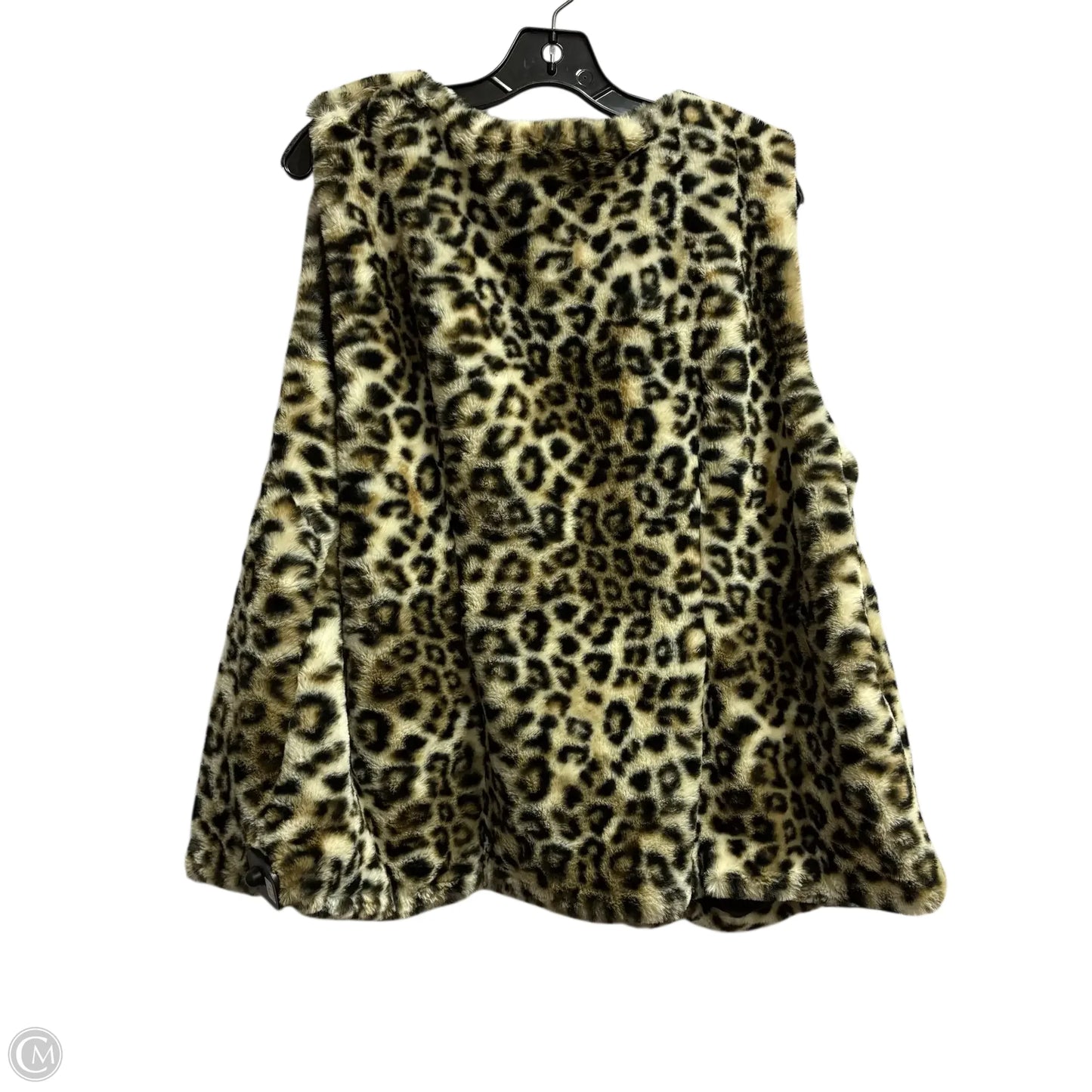 Vest Faux Fur & Sherpa By Chicos In Animal Print, Size: Xl