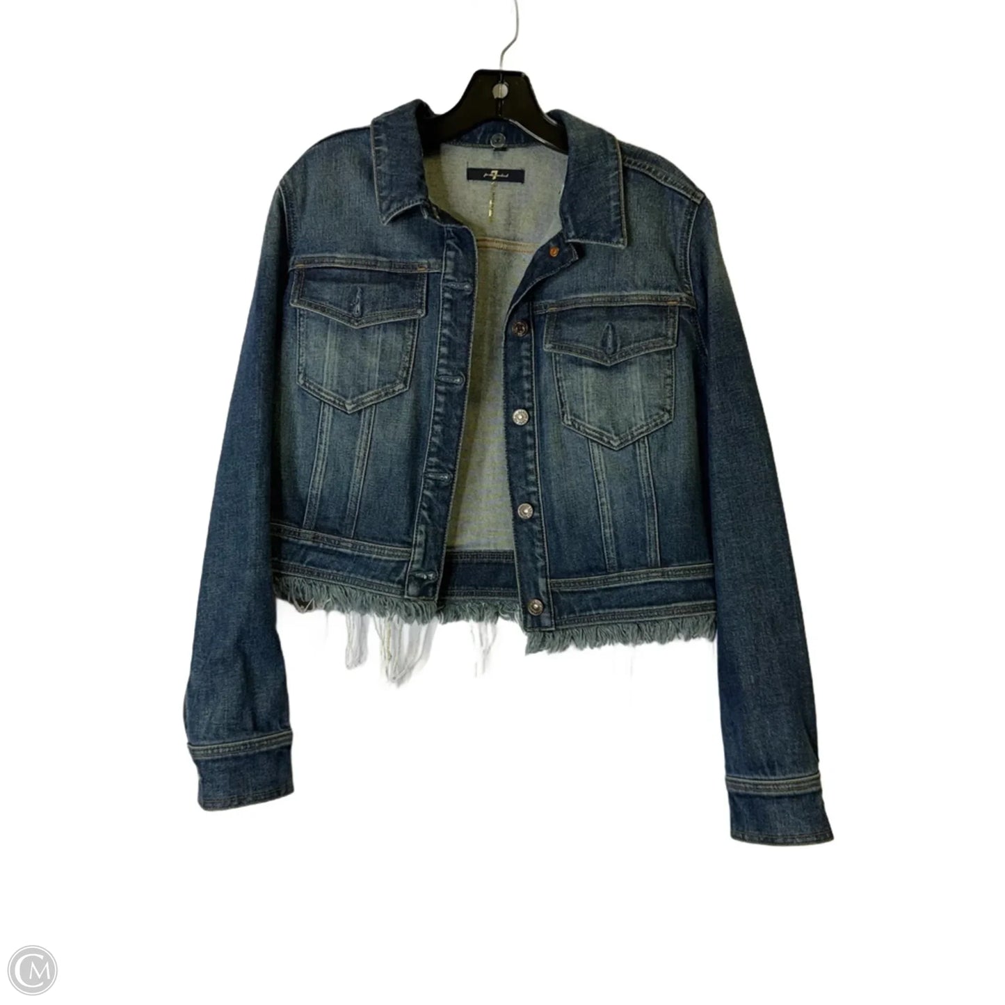 Jacket Denim By 7 For All Mankind In Blue Denim, Size: S