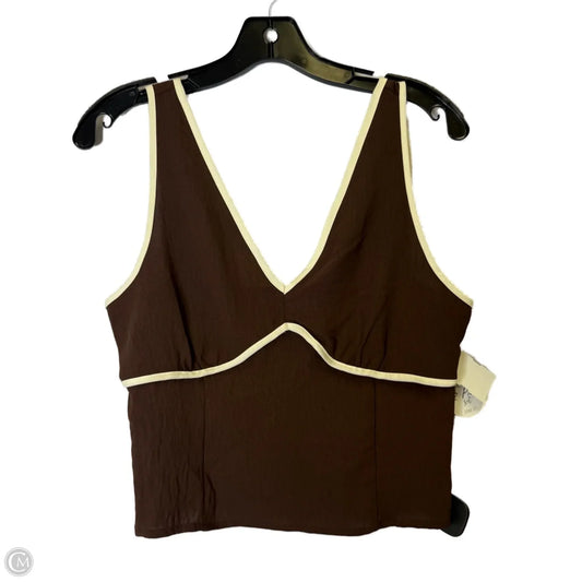 Top Sleeveless By Sienna Sky In Brown, Size: L